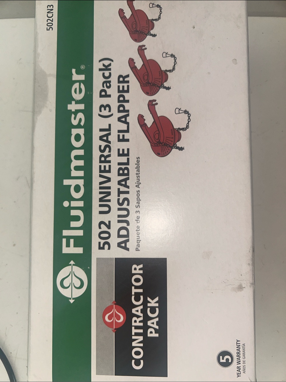 502 Universal Adjustable Flapper (3 Pack) - White/Red